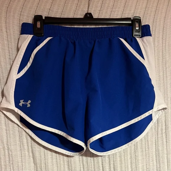 Under Armour Royal Blue & White Athletic Shorts - Picture 1 of 3